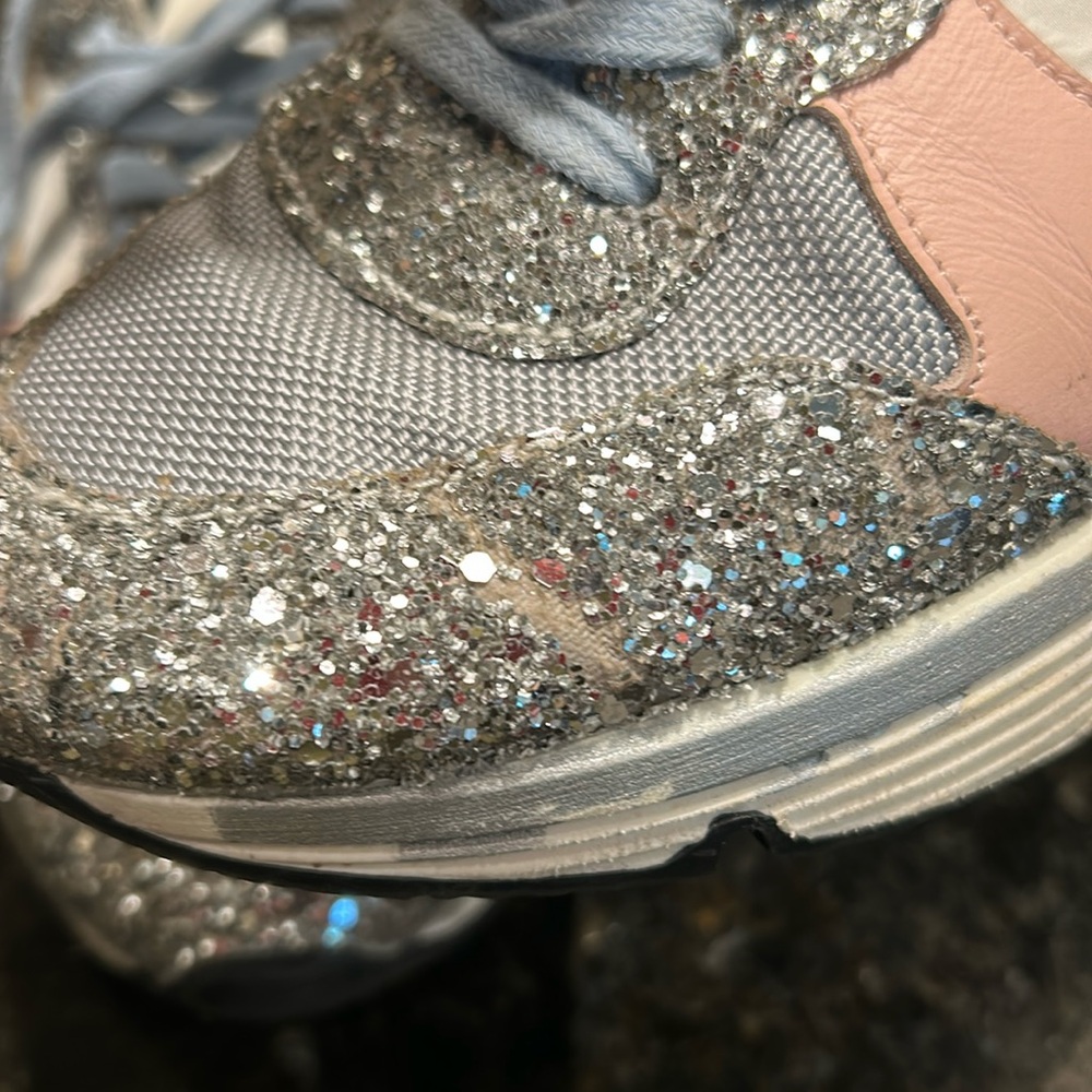 Golden Goose Silver Glitter and Pink Sneakers - Picture 12 of 15